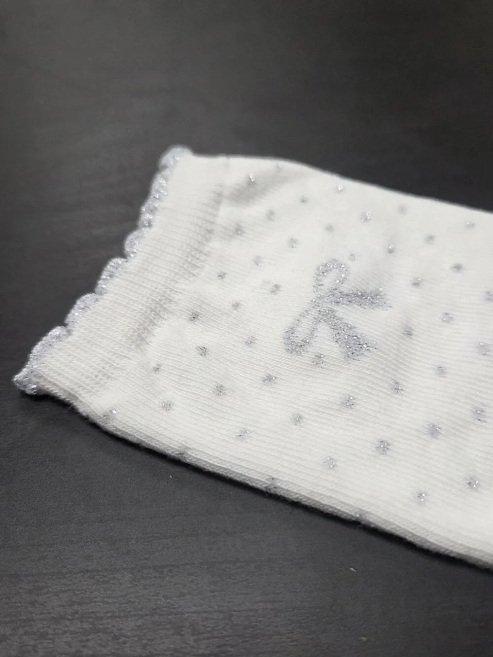 Korean Women's Premium Crew Socks - Sparking Ribbon Casual - 6 Pairs